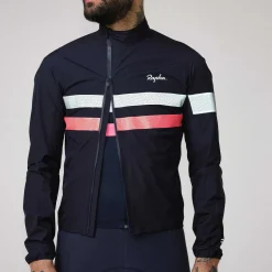 Sale Rapha Men'S Brevet Gore-Tex Rain Jacket Dark Navy/High-Vis Pink/White