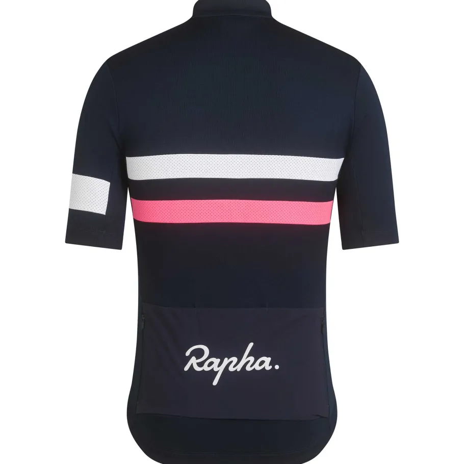 Best Sale Rapha Men'S Brevet Jersey Dark Navy/High-Vis Pink/White