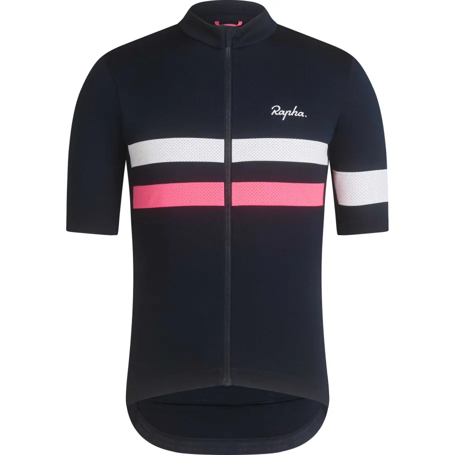Best Sale Rapha Men'S Brevet Jersey Dark Navy/High-Vis Pink/White