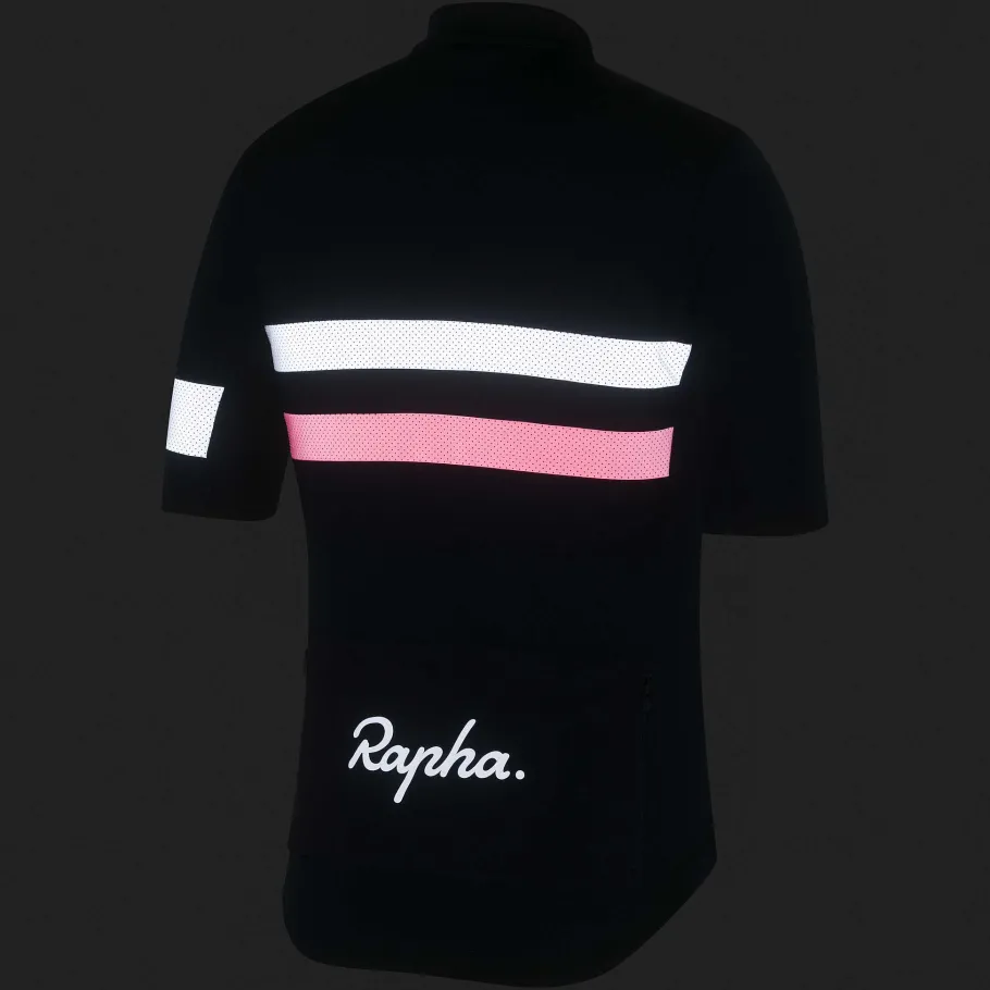 Best Sale Rapha Men'S Brevet Jersey Dark Navy/High-Vis Pink/White