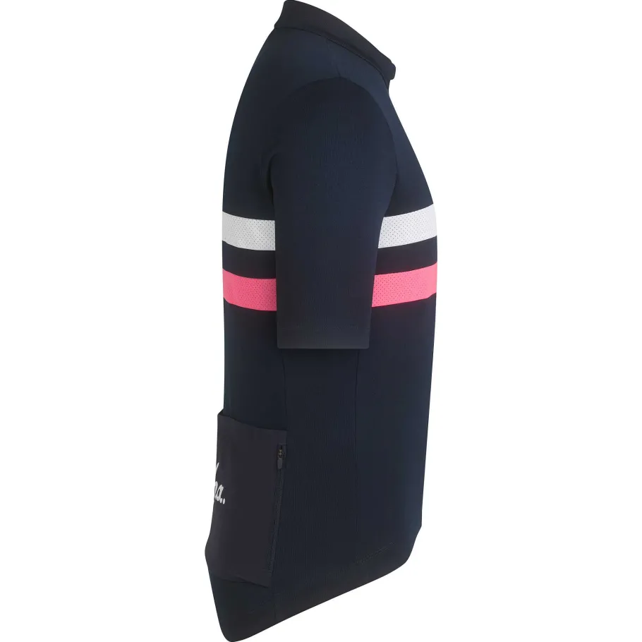 Best Sale Rapha Men'S Brevet Jersey Dark Navy/High-Vis Pink/White