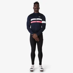 Sale Rapha Men'S Brevet Long Sleeve Jersey Dark Navy/High-Vis Pink/White