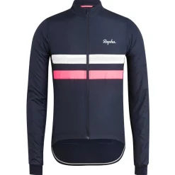 Clearance Rapha Men'S Brevet Long Sleeve Windblock Jersey Dark Navy/White