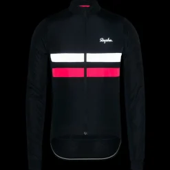 Clearance Rapha Men'S Brevet Long Sleeve Windblock Jersey Dark Navy/White