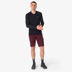 New Rapha Men'S Explore Long Sleeve Zip Neck Tech T-Shirt Black/Black