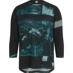 Hot Rapha Men'S Printed Trail 3/4 Sleeve Jersey Black/Blue Green