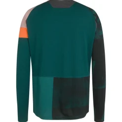 Sale Rapha Men'S Printed Trail Long Sleeve Technical T-Shirt Pistachio/Orange