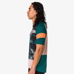 Outlet Rapha Men'S Printed Trail Technical T-Shirt Pistachio/Orange