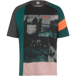 Outlet Rapha Men'S Printed Trail Technical T-Shirt Pistachio/Orange