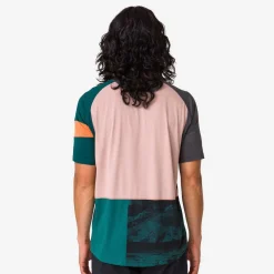 Outlet Rapha Men'S Printed Trail Technical T-Shirt Pistachio/Orange
