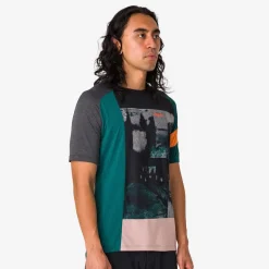 Outlet Rapha Men'S Printed Trail Technical T-Shirt Pistachio/Orange