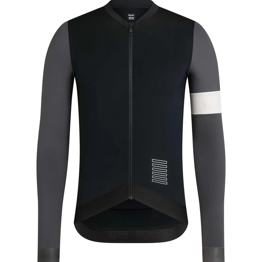 Clearance Rapha Men'S Pro Team Long Sleeve Training Jersey Black/Carbon Grey/White