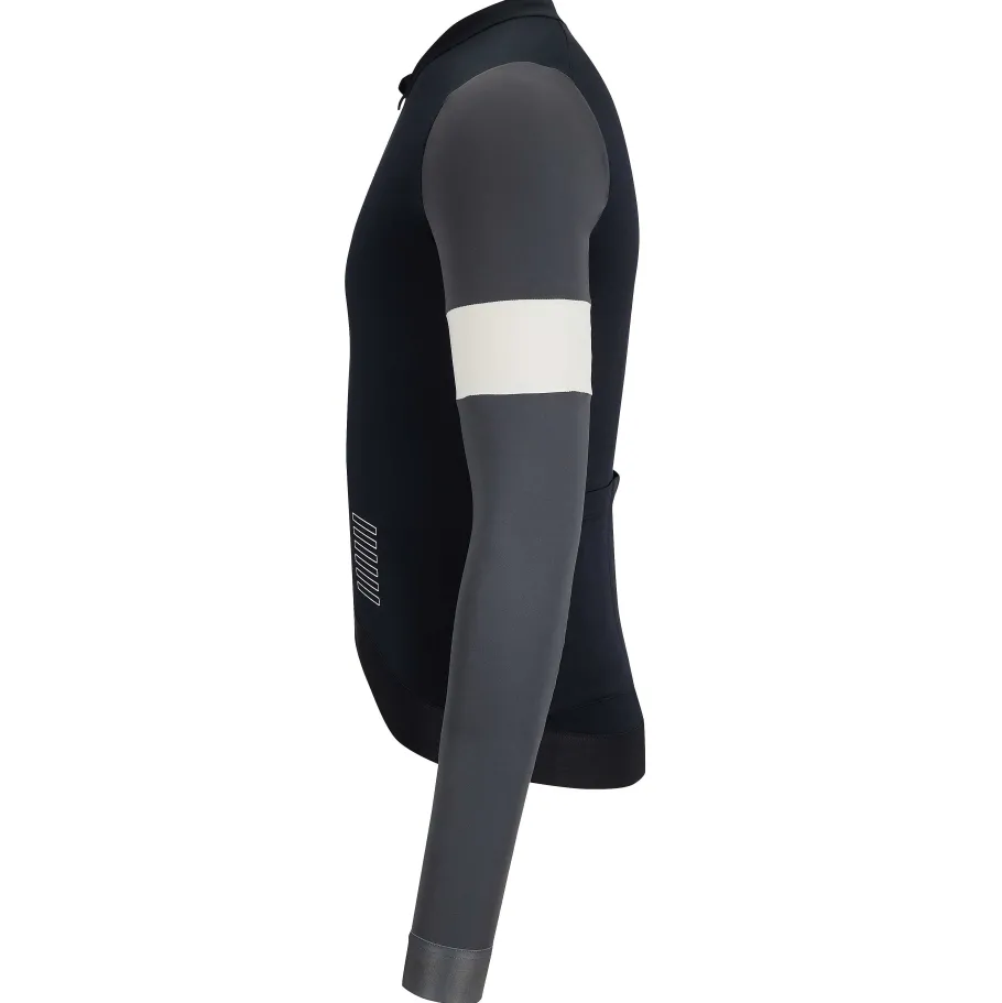 Clearance Rapha Men'S Pro Team Long Sleeve Training Jersey Black/Carbon Grey/White