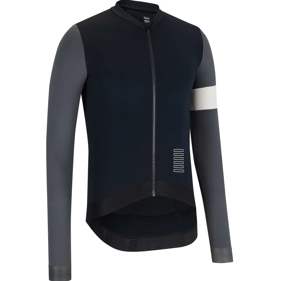 Clearance Rapha Men'S Pro Team Long Sleeve Training Jersey Black/Carbon Grey/White