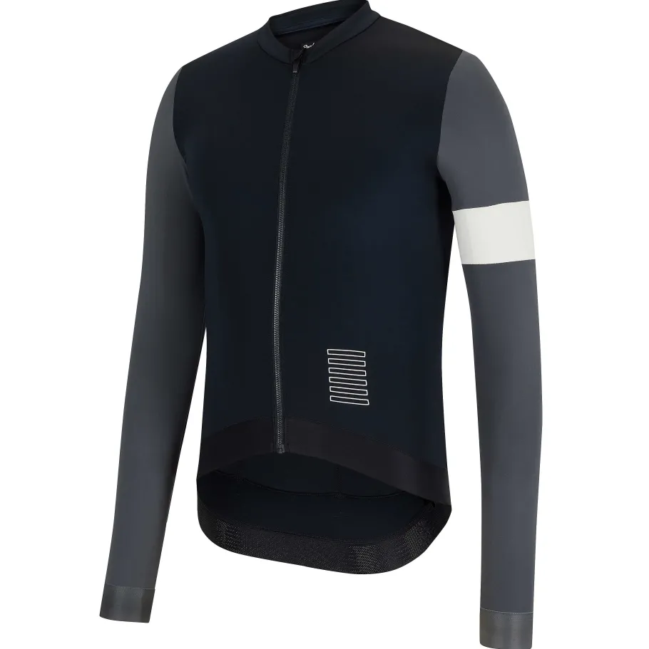 Clearance Rapha Men'S Pro Team Long Sleeve Training Jersey Black/Carbon Grey/White