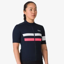 Outlet Rapha Women'S Brevet Jersey Dark Navy/High-Vis Pink/White