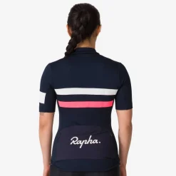 Outlet Rapha Women'S Brevet Jersey Dark Navy/High-Vis Pink/White