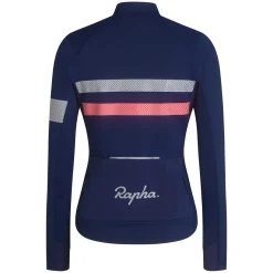 Flash Sale Rapha Women'S Brevet Ls Gore-Tex Infinium Jersey Navy/Hi-Vis Pink