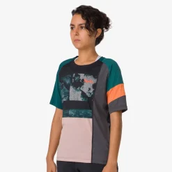 Outlet Rapha Women'S Printed Trail Technical T-Shirt Pistachio/Orange