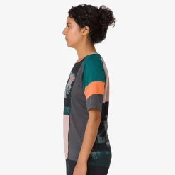 Outlet Rapha Women'S Printed Trail Technical T-Shirt Pistachio/Orange