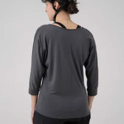 Cheap Rapha Women'S Trail Merino 3/4 Sleeve Top Dark Grey/Black