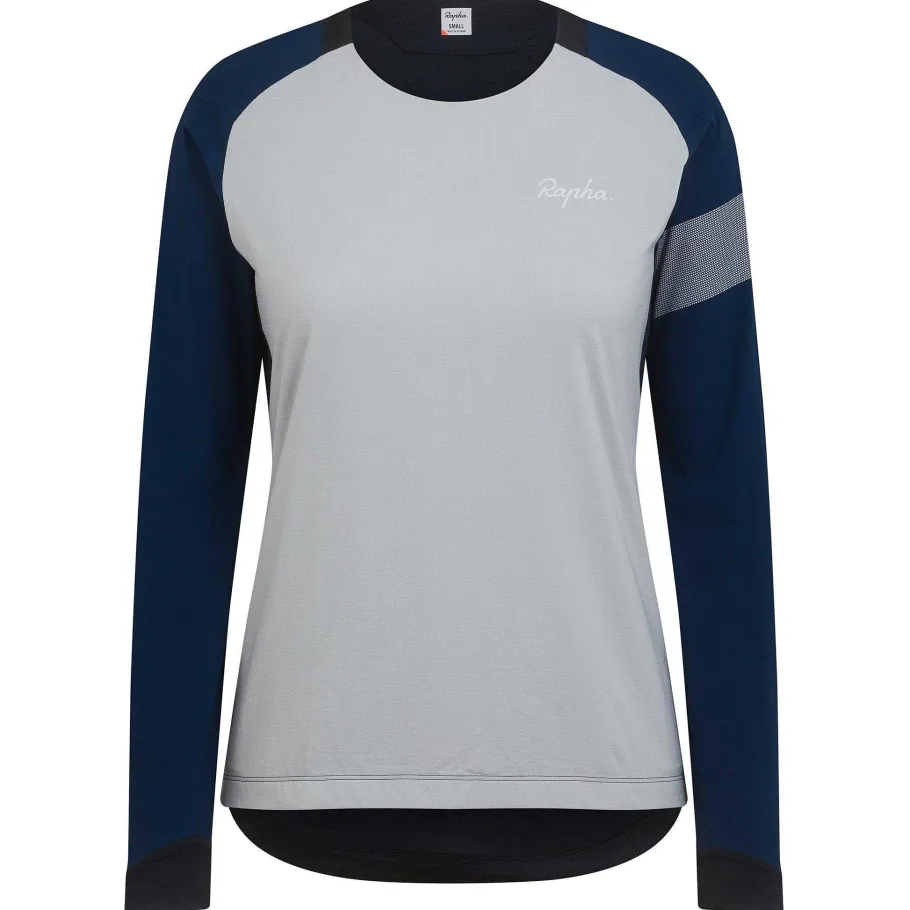 Hot Rapha Women'S Trail Windblock Jersey Black/Light Grey/Navy