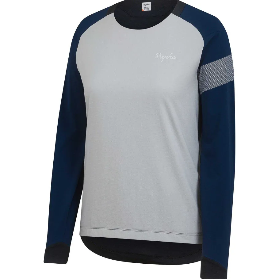 Hot Rapha Women'S Trail Windblock Jersey Black/Light Grey/Navy